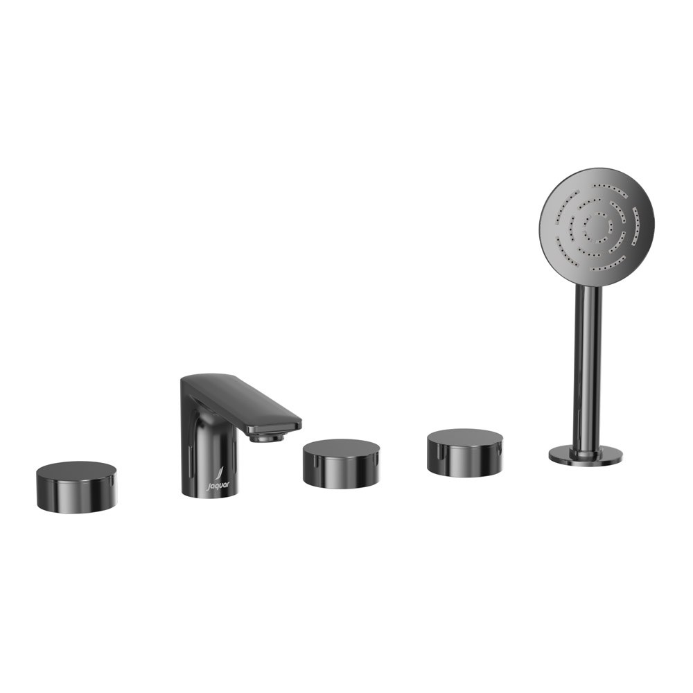 Jaquar Laguna 5 Hole Bathtub Mixer LAG-BCH-91287 (Black Chrome)