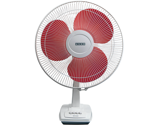 Usha Wind 400mm Table Fan (Red)